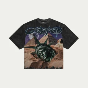 Godspeed T Shirt Desert Statue Graphic Washed Black