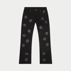 Godspeed Jeans Washed Black Repeating Logo Graphic