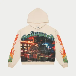 Godspeed Hoodie Skeleton Casino Graphic Pullover Cream