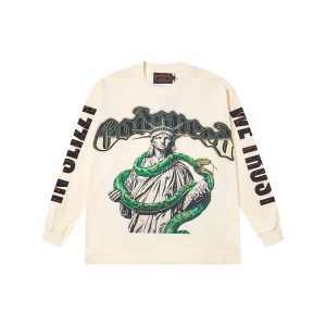 Godspeed Statue of Liberty Snake Sweatshirt Vintage Graphic Streetwear Crewneck Pullover