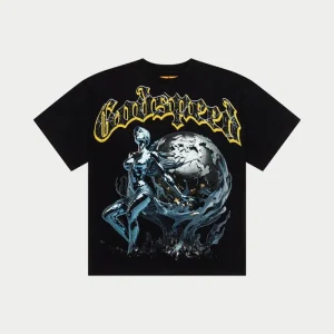 Godspeed T Shirt Cyber Globe Graphic Black