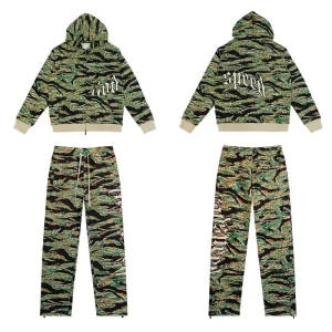 Godspeed Sweatsuit Tiger Camo Zip Up Hoodie and Sweatpants Set