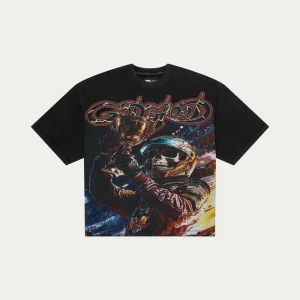 Godspeed T Shirt Skull Racer Trophy Graphic Washed Black