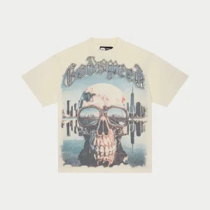 Godspeed T Shirt Skull Sunglasses Graphic Cream