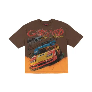Godspeed T Shirt Racing Series Graphic Brown Orange
