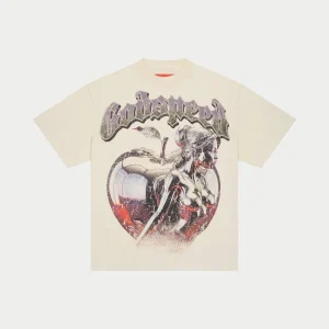 Godspeed T Shirt Fallen Angel Heart Graphic Cream