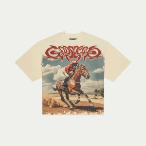Godspeed T Shirt Horse Racing Graphic Cream
