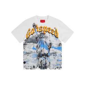 Godspeed Statue of Liberty Graphic T Shirt White