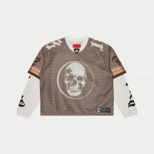 Godspeed Sweatshirt Skull Football Jersey Layered Brown